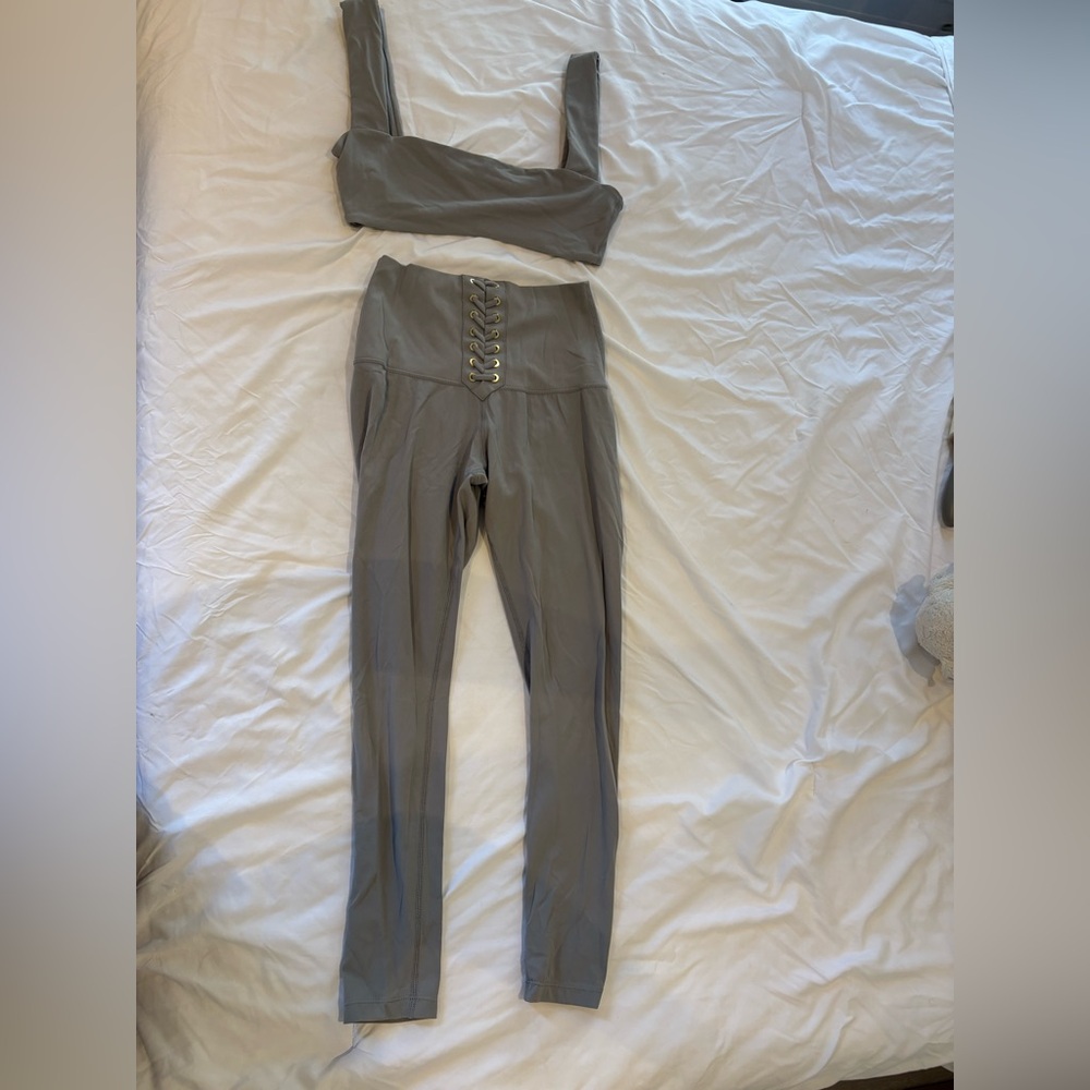 Weworewhat High-Waisted Pants & Crop Top Set